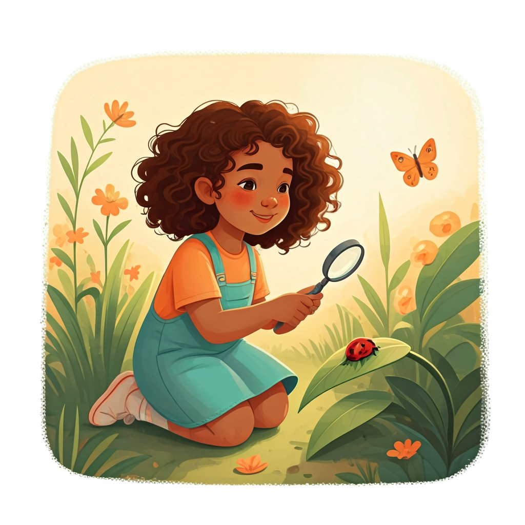 I found a ladybug in the garden.