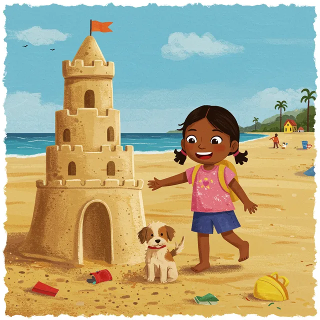 I built a sandcastle taller than my dog.