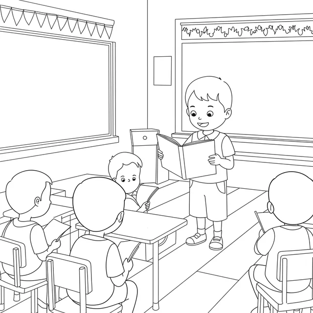 I read my own book to the class.